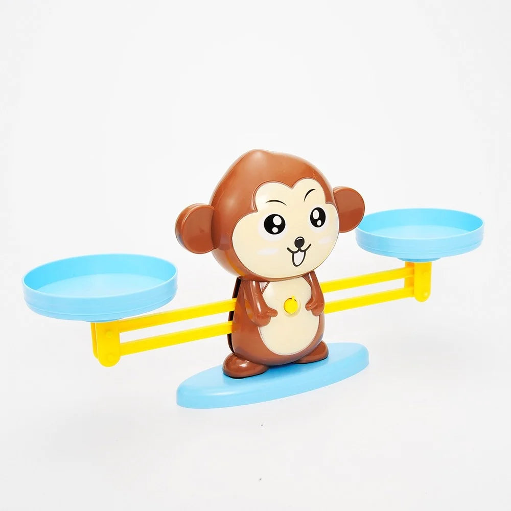 Monkey Balance scale with empty trays, ideal for kids' math and balancing games