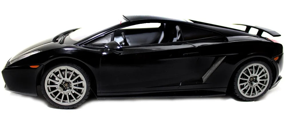 Black sports car model on a white background