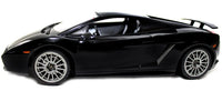 Black sports car model on a white background
