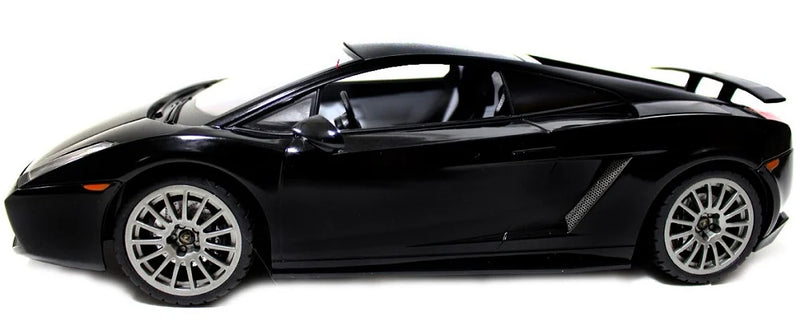 Black sports car model on a white background