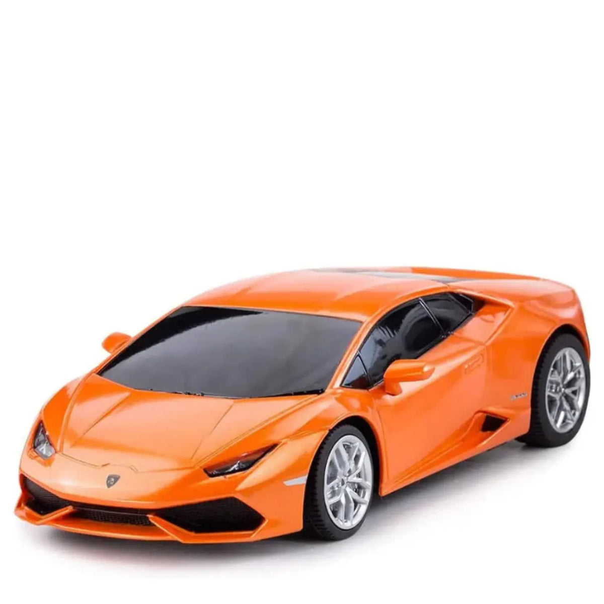 Orange sports car model on a white background