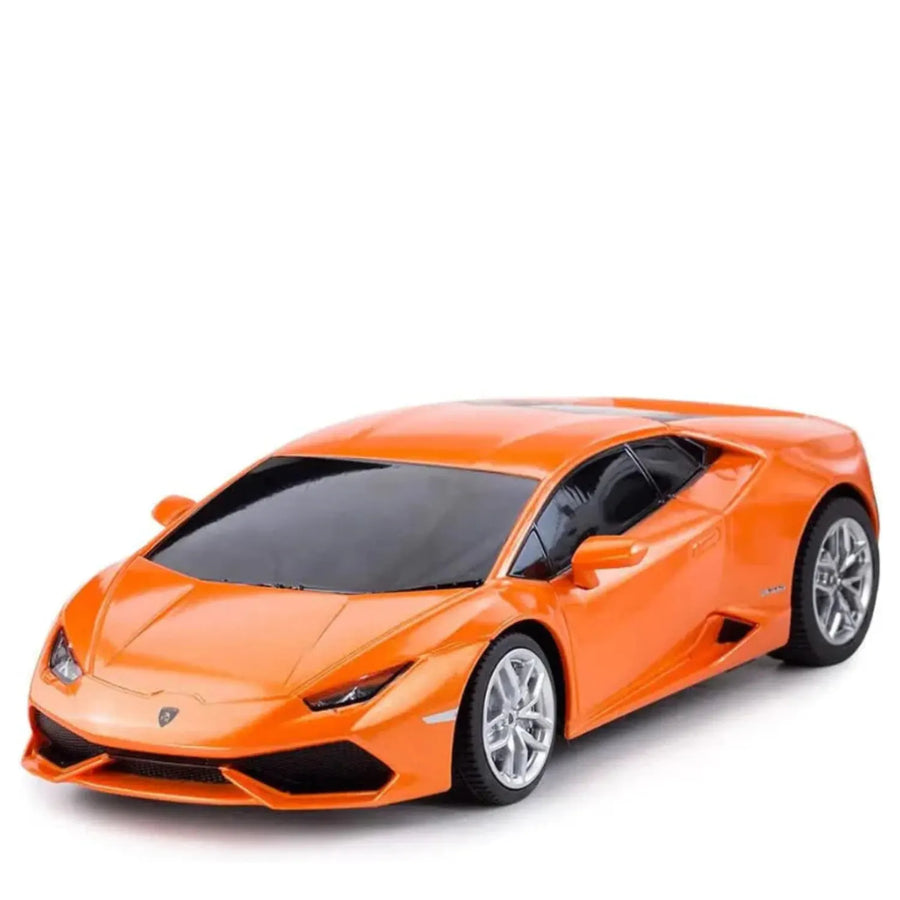 Orange sports car model on a white background