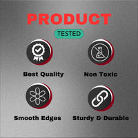 Toy quality certifications including best quality, non-toxic, smooth edges, and sturdy build