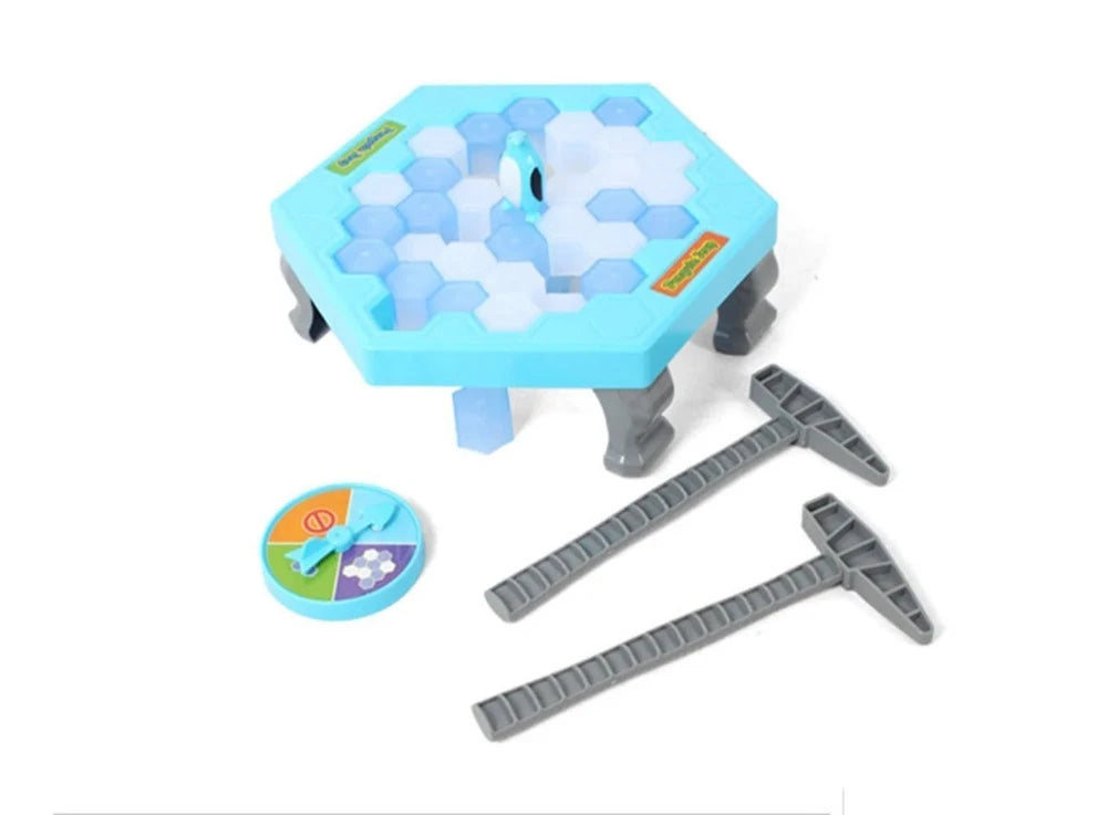Penguin Icebreaker Game Set - Includes ice cube platform, hammers, and spinner for interactive play