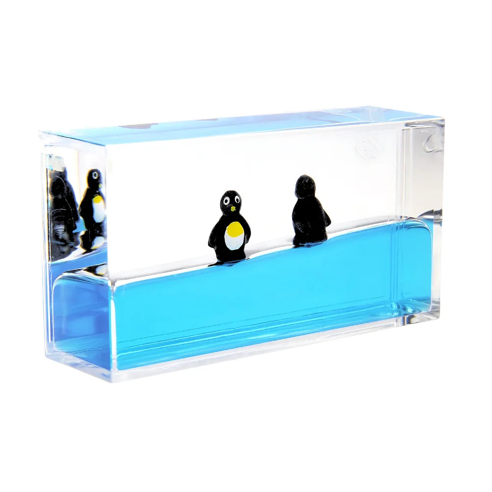 Mini Liquid Wave Motion Penguin Paperweight