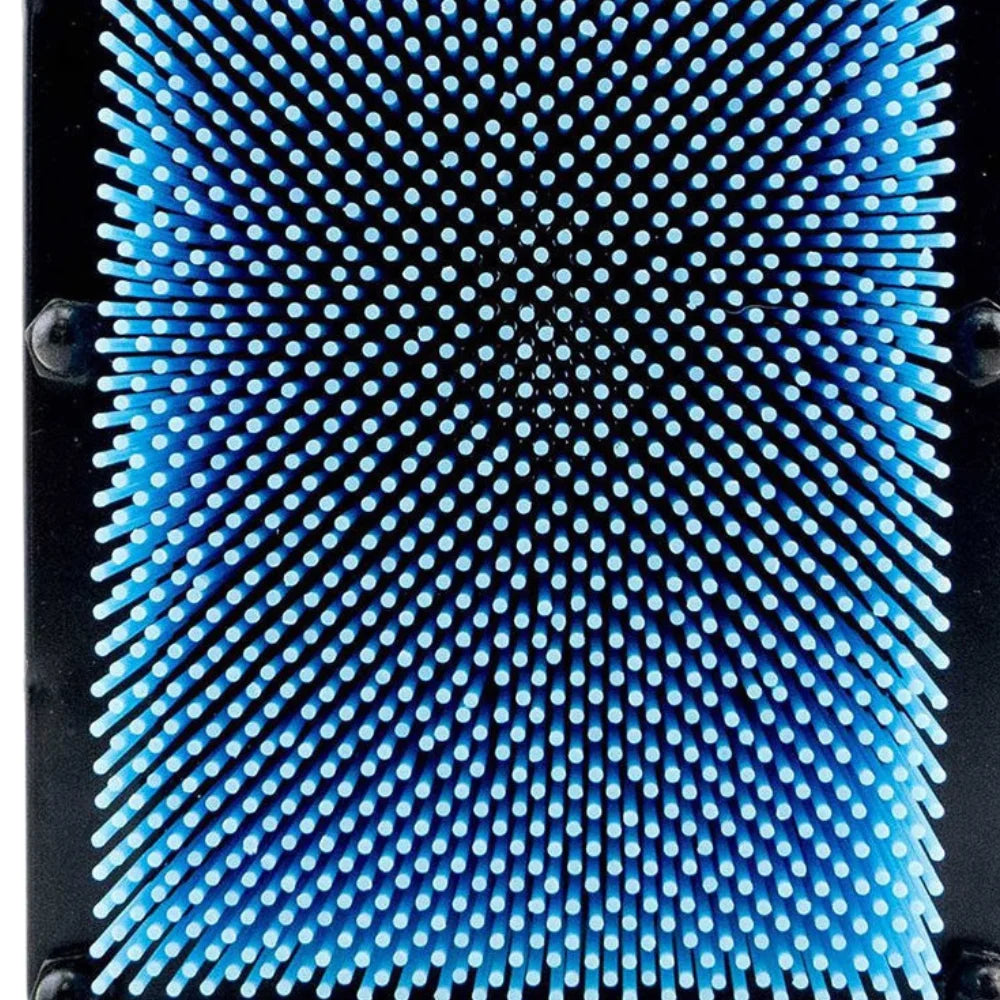 Close-up View of Blue 3D Pin Art Sensory Toy