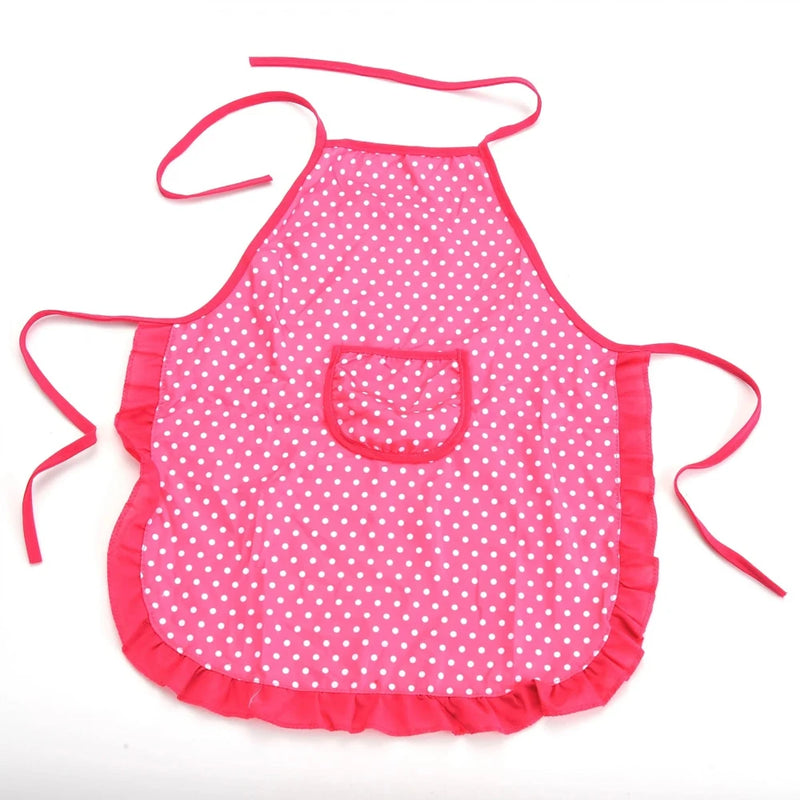 Polka dot chef apron for kids, part of the chef role play costume set for toddlers