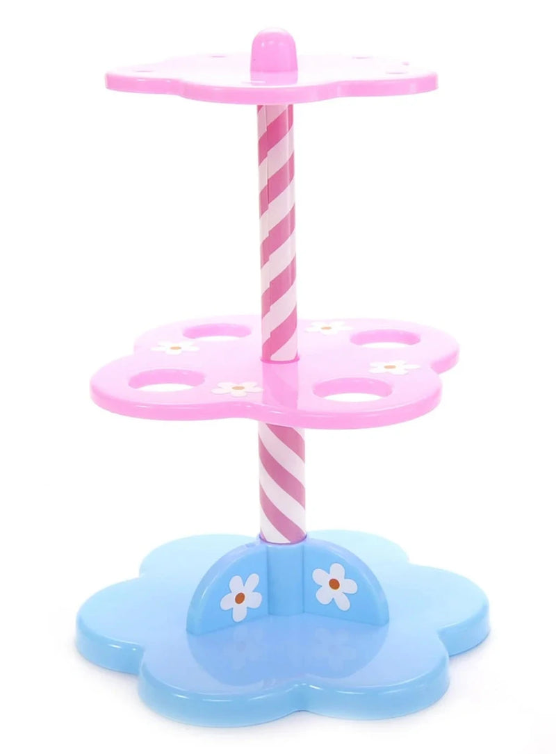 Stand-alone display stand from the Play Desserts Ice Cream Set, featuring a pink and blue two-tier design