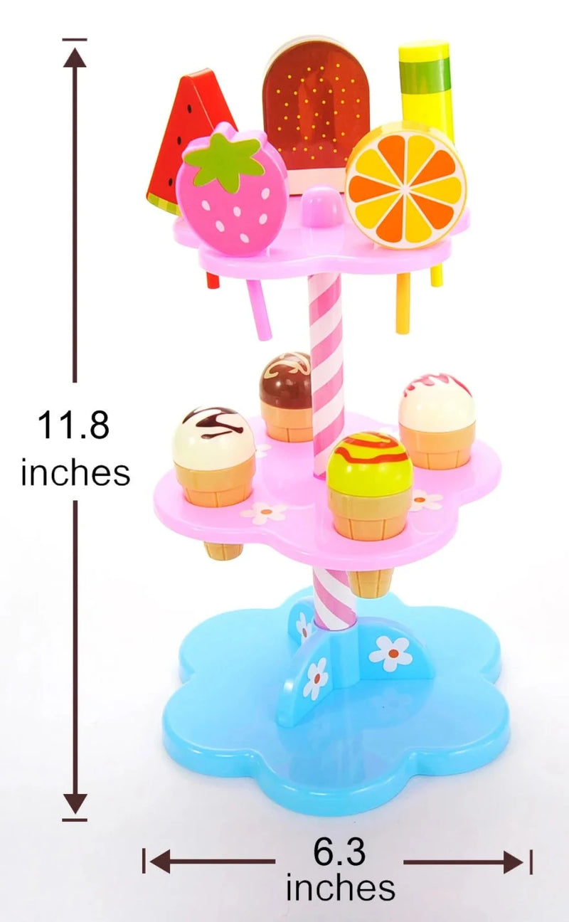 Play Desserts Ice Cream Stand with dimensions of 11.8 inches in height and 6.3 inches in width, perfect for kids' pretend play