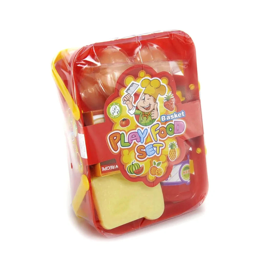 10-Piece Pretend Breakfast & Lunch Play Food Set with Basket