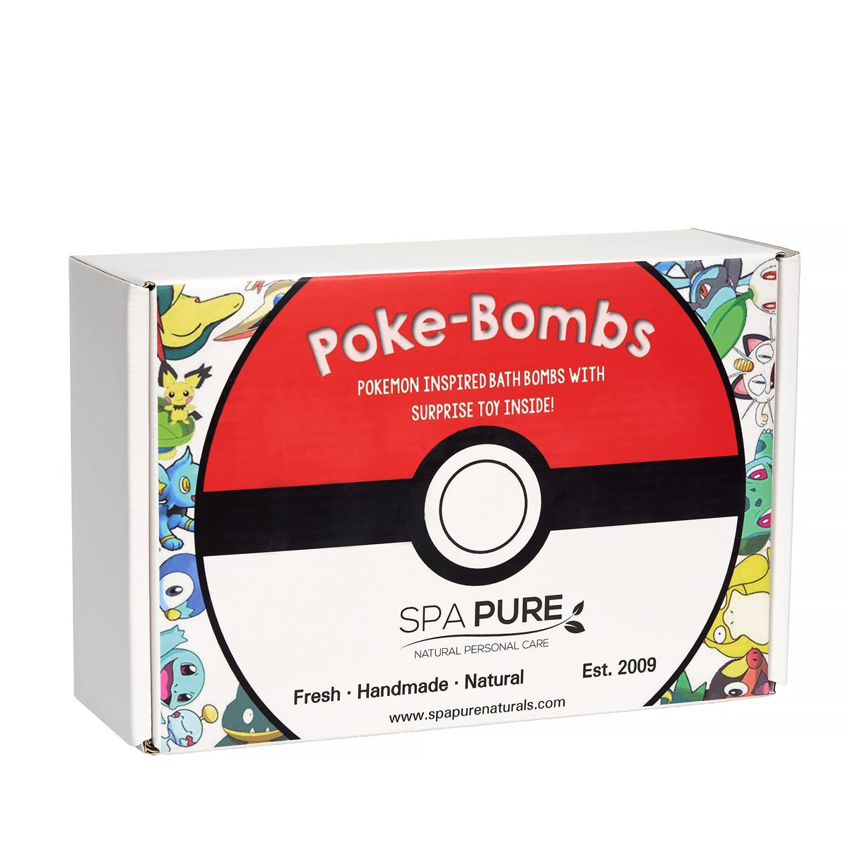 Pack of 6 Natural Kids Bath Bombs with Toy Surprises – Pokemon-Inspired