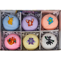 Pack of 6 Natural Kids Bath Bombs with Toy Surprises – Pokemon-Inspired
