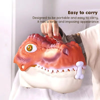  Easy-to-carry dinosaur storage box with a handle, designed for portable play and neat storage.