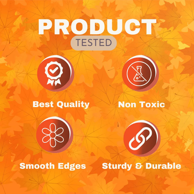 Product quality icons highlighting features: Best Quality, Non-Toxic, Smooth Edges, Sturdy & Durable.
