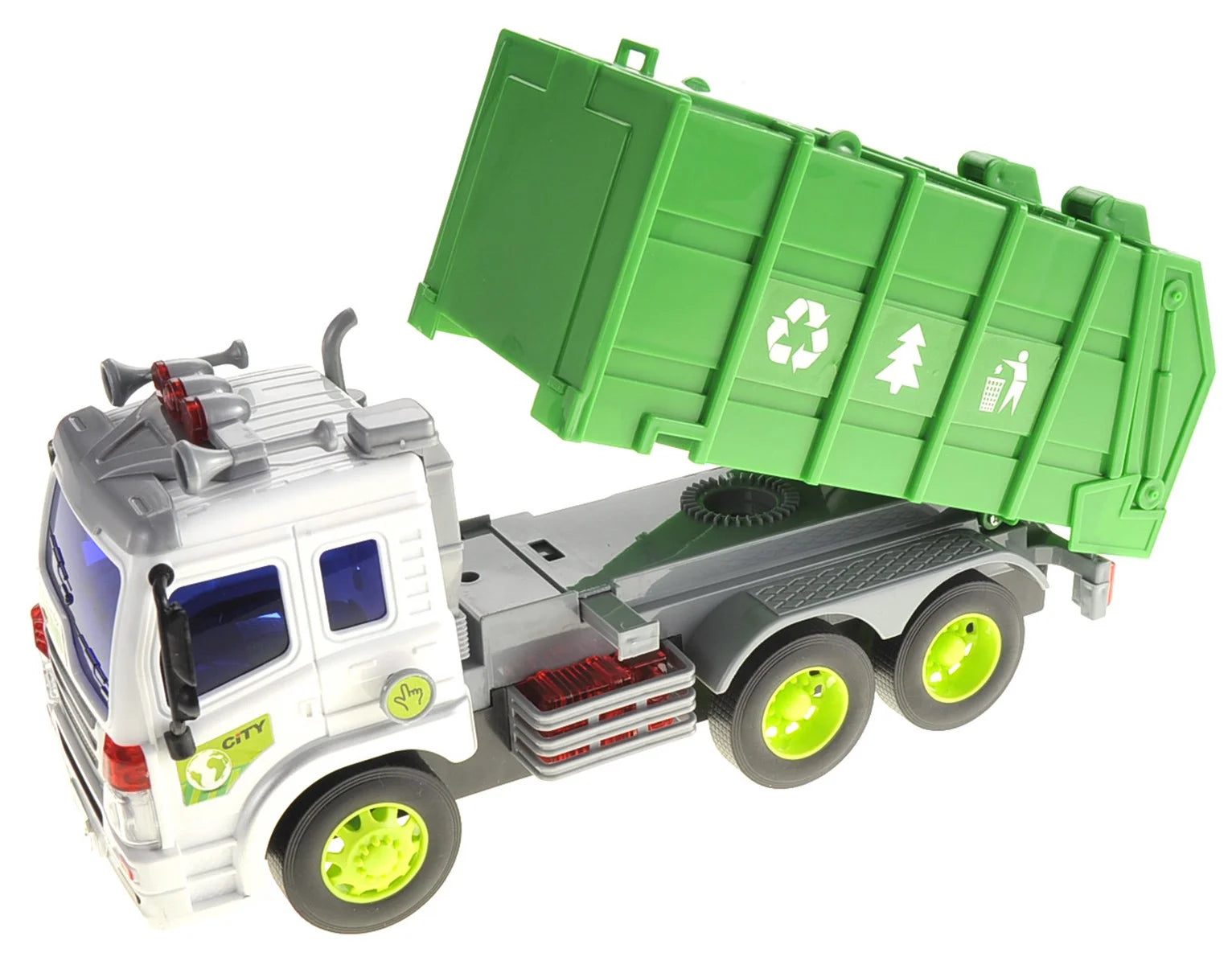 Friction Powered Garbage Truck with Lights and Sounds – Realistic Sanitation Toy for Kids