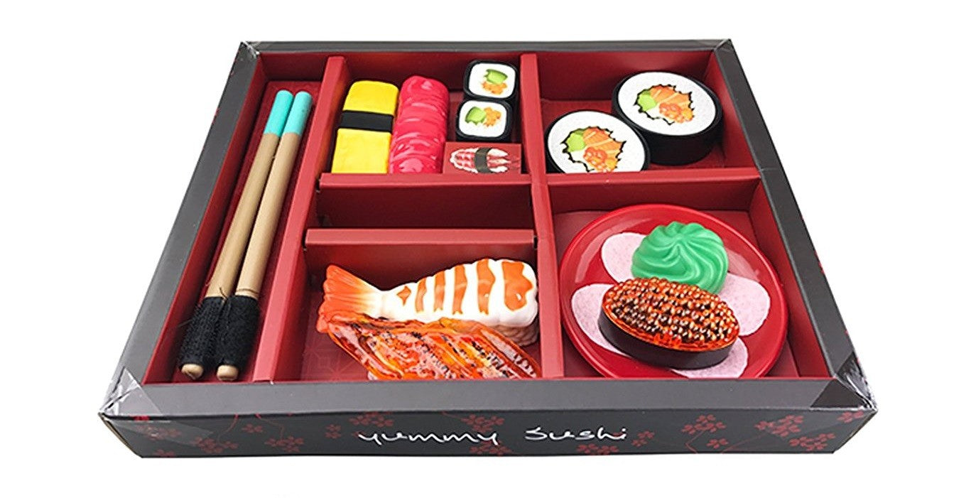 21-Piece Japanese Sushi Bento Box Play Set – Pretend Play Cutting Food Toy for Kids