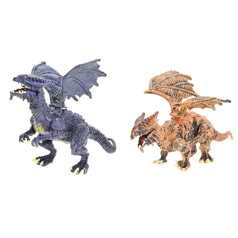 "Detailed purple and orange dragon toy figures from Hell of Dragons toy collection