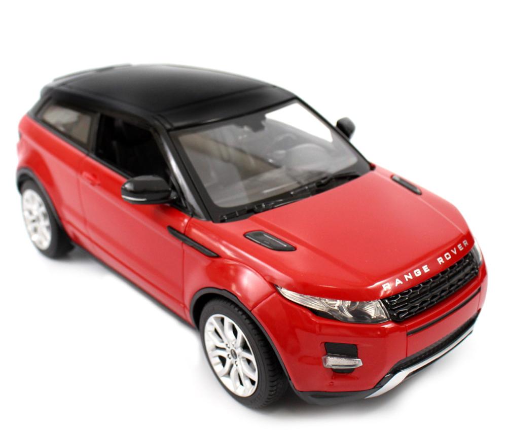 Front view of red Range Rover RC car showcasing sleek design and detailing