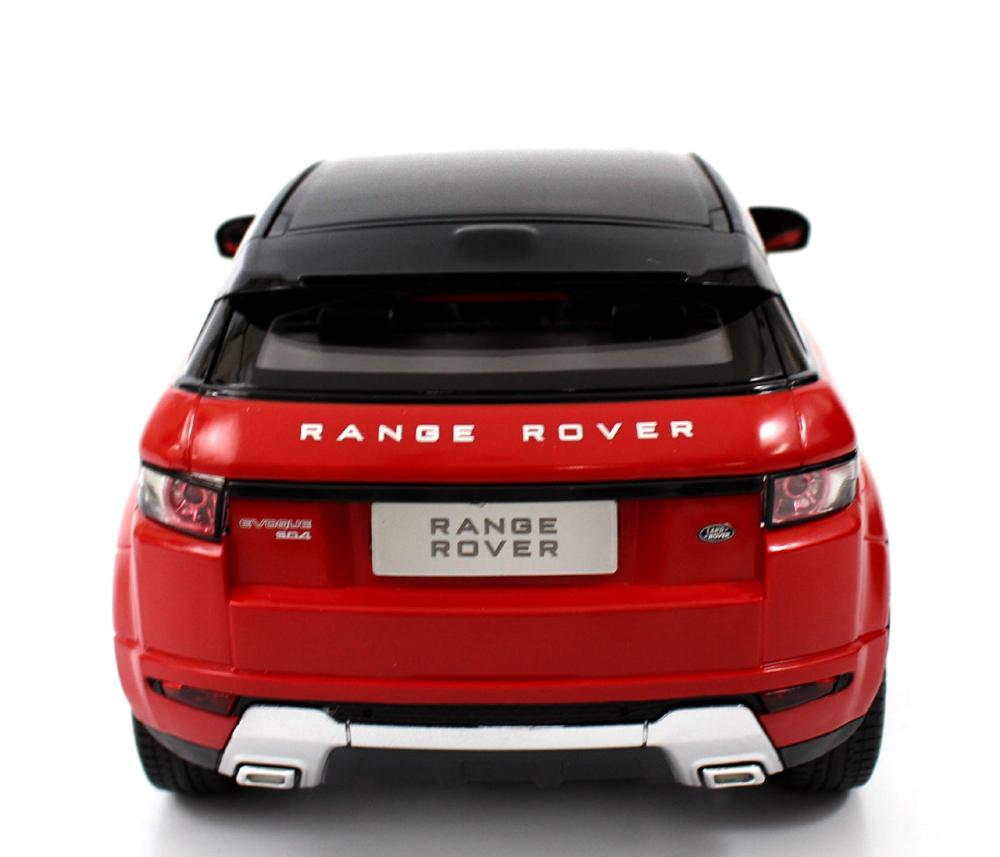 Side angle of red Range Rover RC car with realistic features and alloy wheels