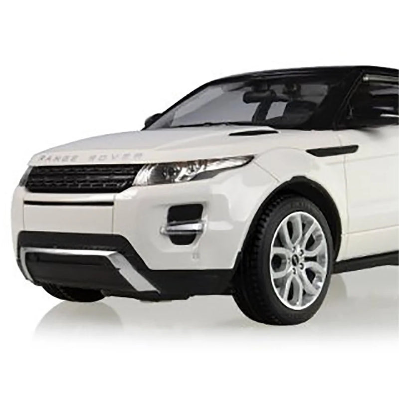 Close-up of Range Rover toy car for kids - realistic details and sleek design in white