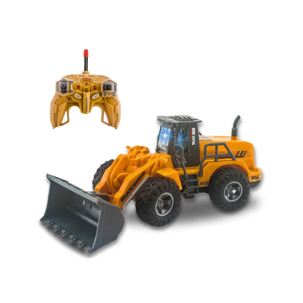 RC bulldozer full metal remote control for heavy-duty play, durable and realistic design for outdoor use.