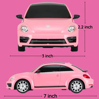 Dimensions of RC Volkswagen Beetle - Compact 7-inch length, perfect size for a remote-controlled car for kids.