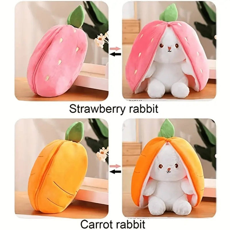 Strawberry Carrot Bunny Plush – Soft Gift Toy for Girls and Kids