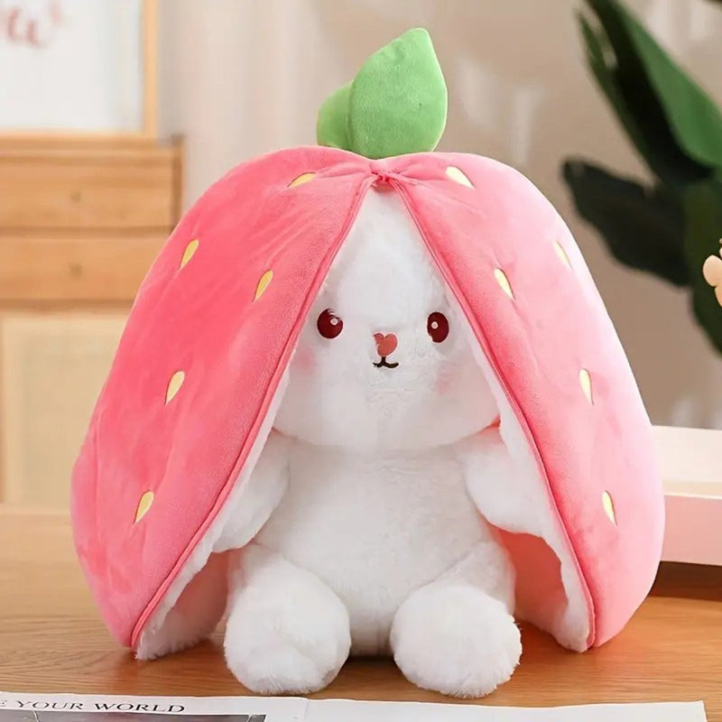 Strawberry Carrot Bunny Plush – Soft Gift Toy for Girls and Kids