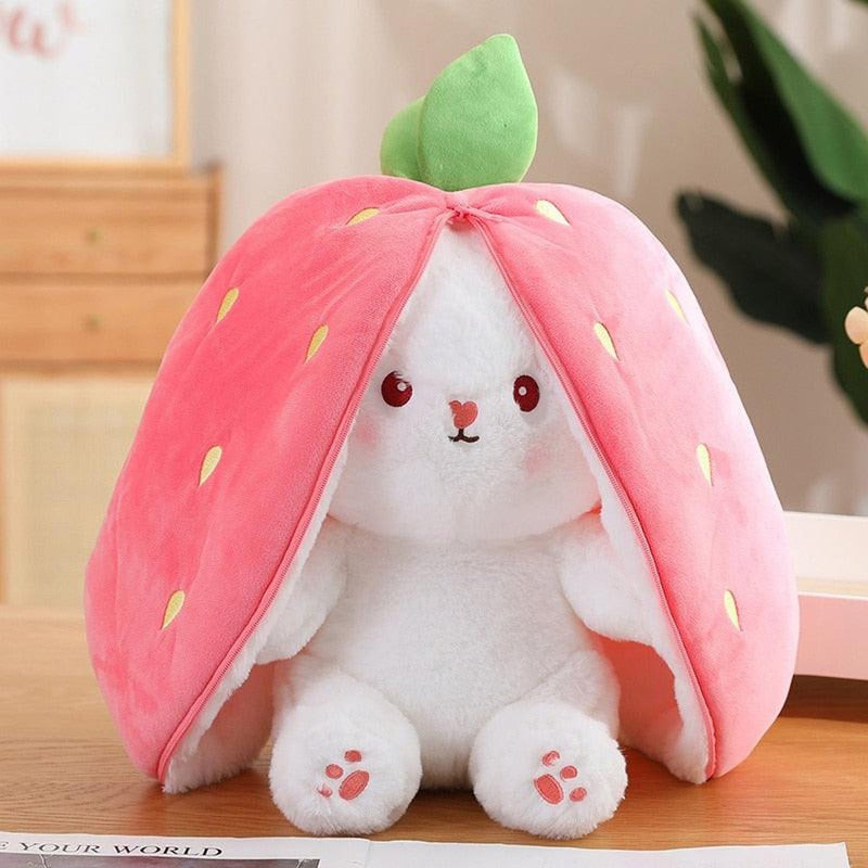 Strawberry Carrot Bunny Plush – Soft Gift Toy for Girls and Kids