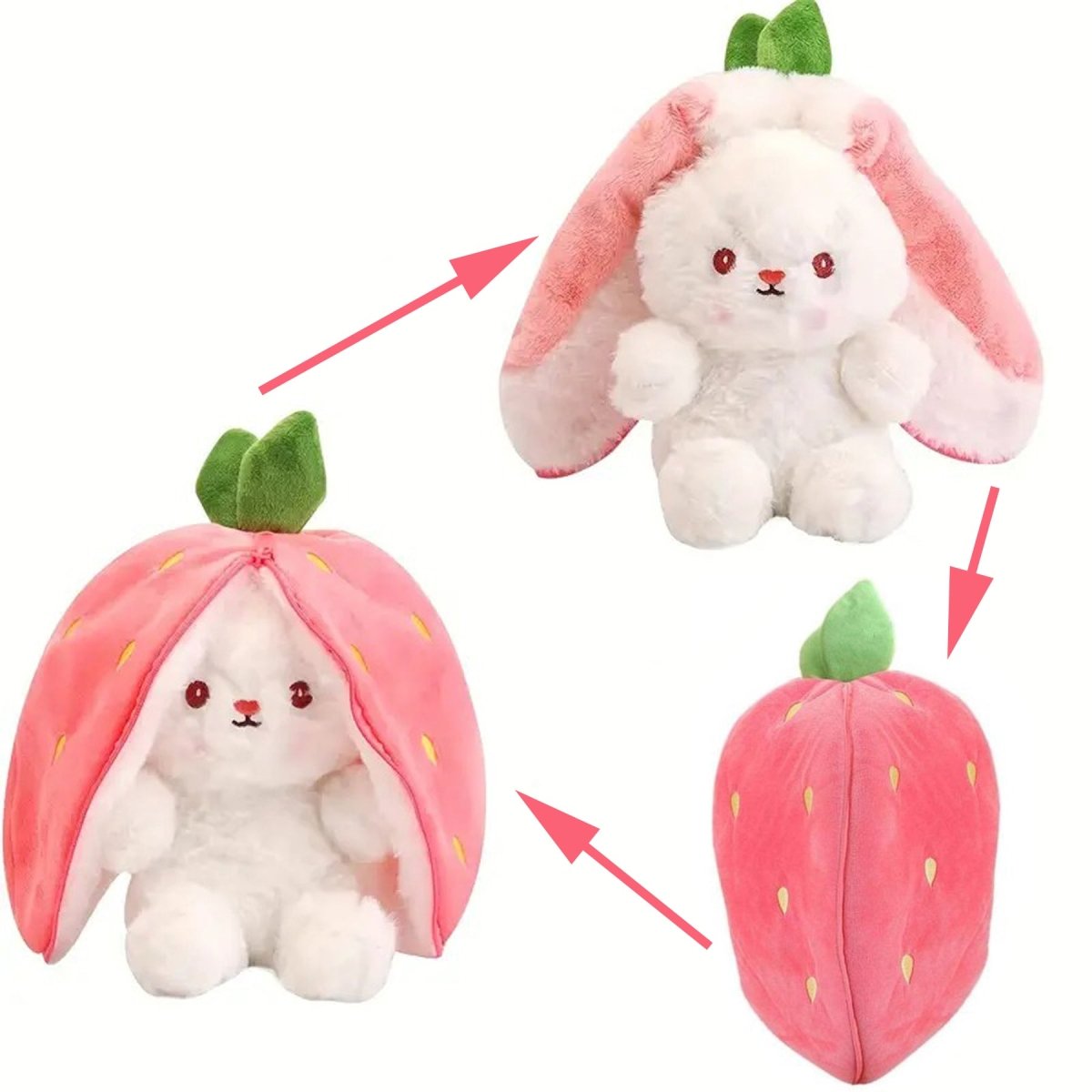 Strawberry Carrot Bunny Plush – Soft Gift Toy for Girls and Kids