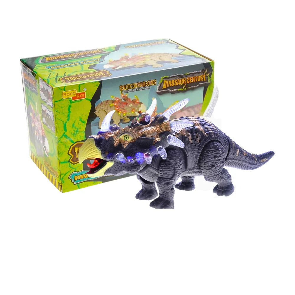 Triceratops dinosaur toy with vibrant packaging, perfect for gifting.