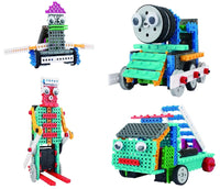 Robot Building Kit showcasing four unique designs, ideal for young builders and robotic enthusiasts