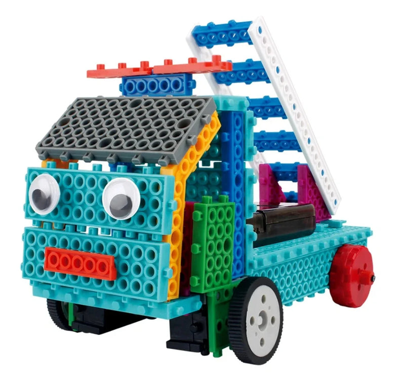 "House model built with Robotics Building Kit for kids, promoting STEM skills in a fun way