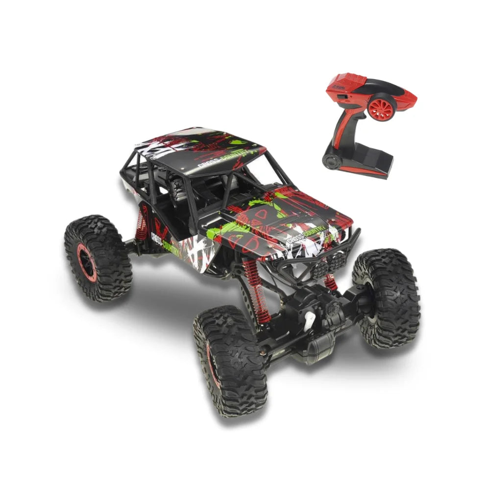 1:10 Scale Rock Crawler RC Car – 4WD Rally Climbing Beast, Red