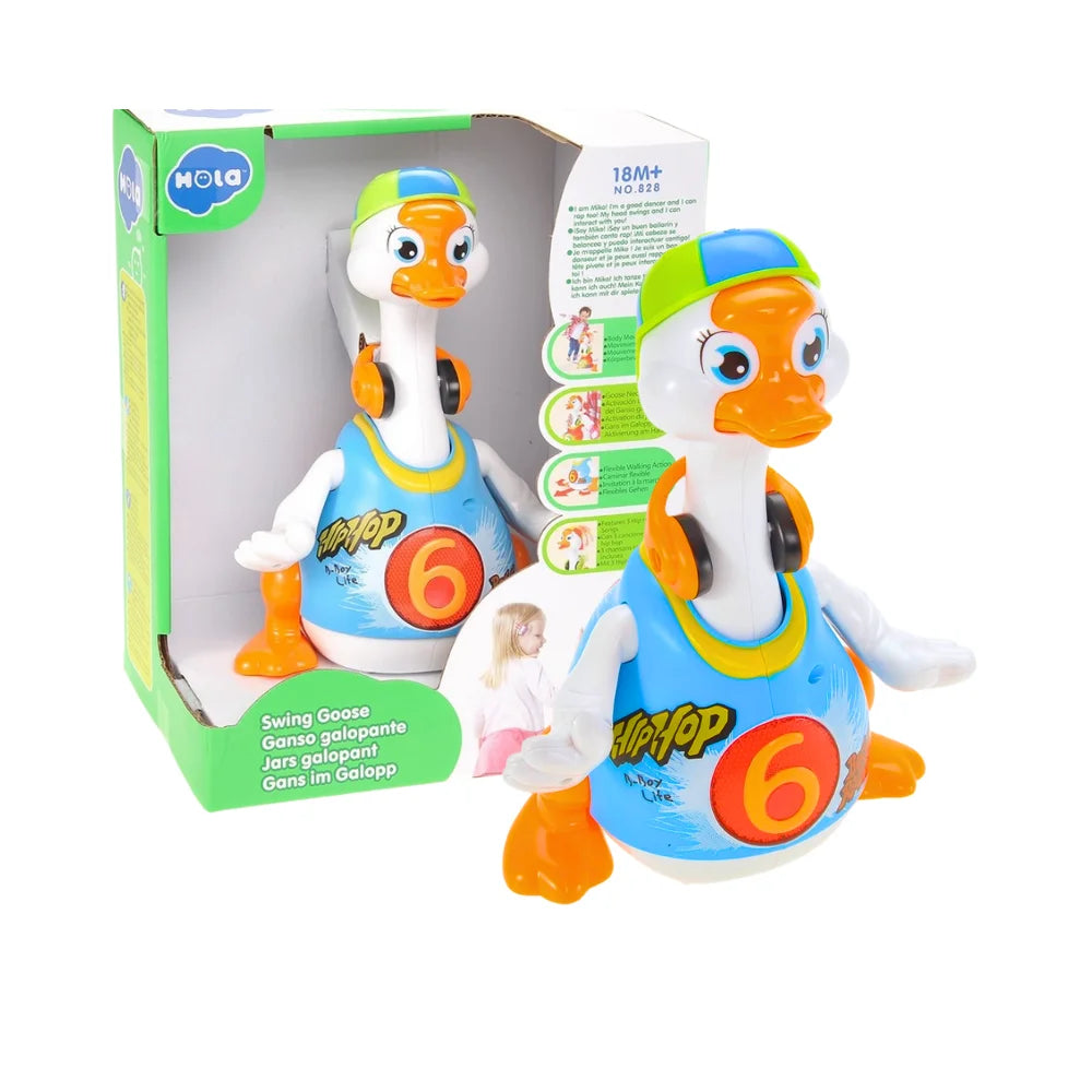 Rock Star Hip Hop Goose toy in its box, ready for fun musical entertainment, perfect for toddlers.