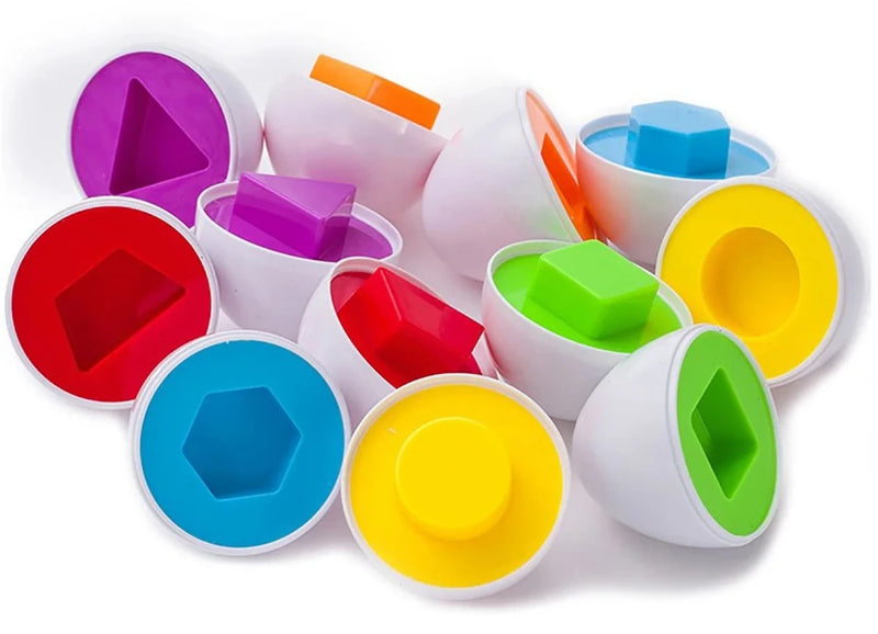 Sensory color matching eggs designed for toddlers to enhance hand-eye coordination and shape recognition