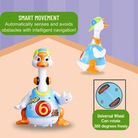 Hip Hop Goose toy with smart movement features, showcasing its obstacle-sensing abilities.