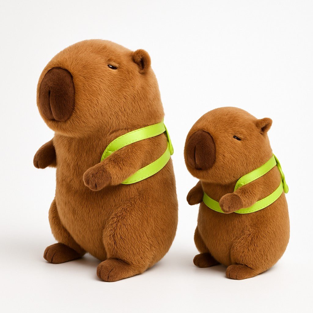 Soft Capybara Plush Toy with Turtle Backpack – Kid-Friendly Gift