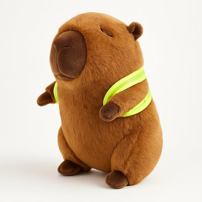 Image of Soft Capybara Plush Toy with Turtle Backpack – Kid-Friendly Gift
