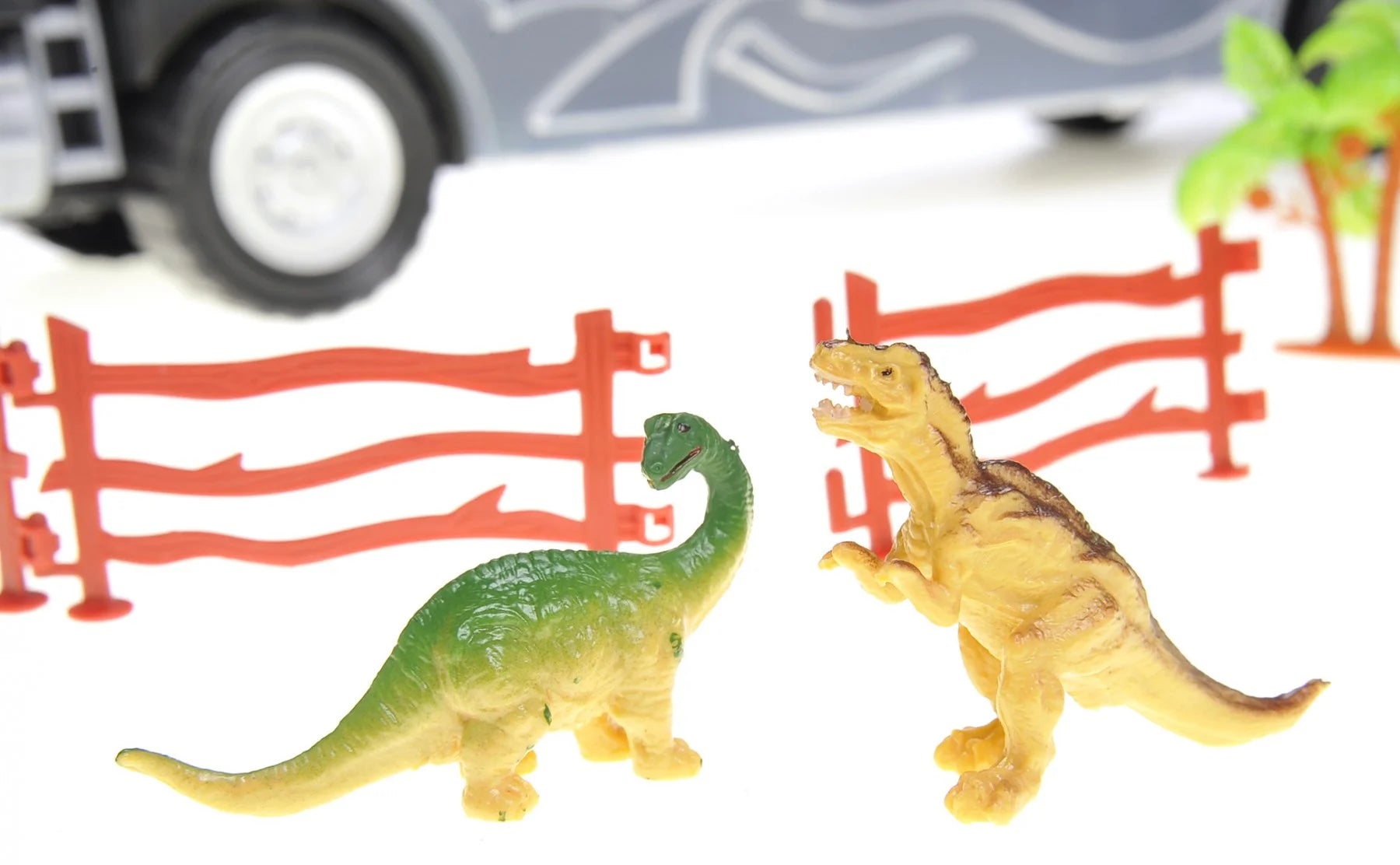 22" Dinosaur Transport Truck with Cars, Helicopter, and Dinosaur Toys – Ultimate Car Carrier Playset