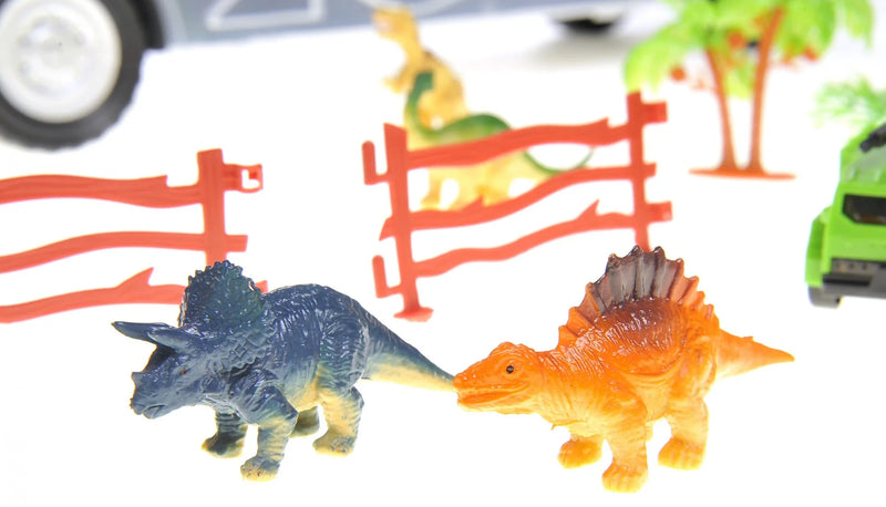 22" Dinosaur Transport Truck with Cars, Helicopter, & Dinosaur