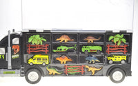 22" Dinosaur Transport Truck with Cars, Helicopter, and Dinosaur Toys – Ultimate Car Carrier Playset