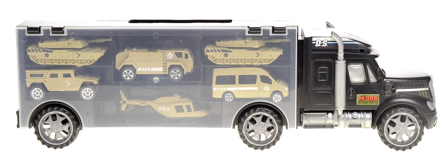 Army Lorry Toy – Military Transport Car Carrier with 6 Army Vehicles