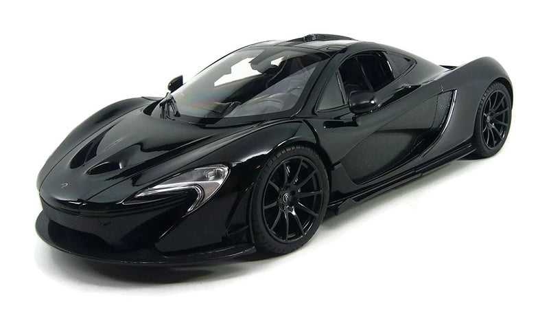 Black sports car on a white background