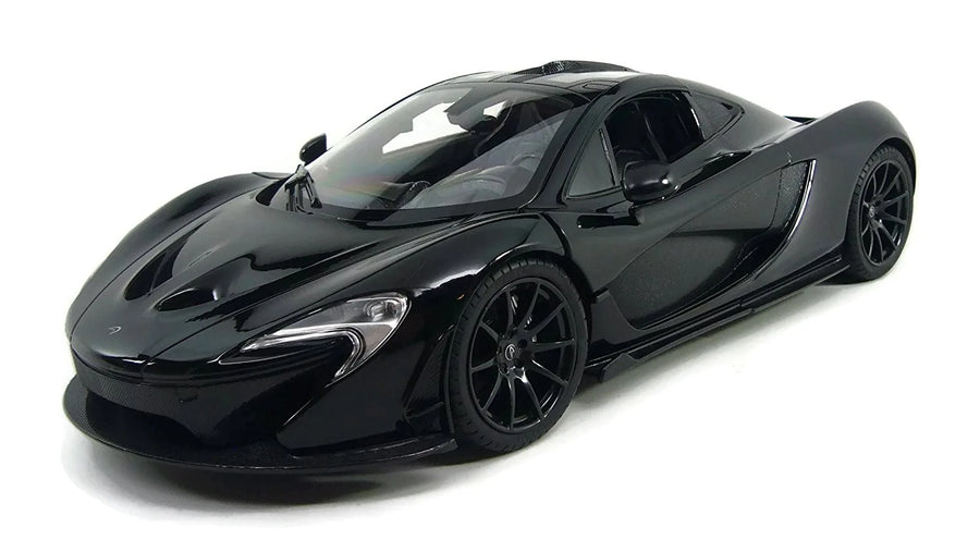 Black sports car on a white background