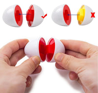 Toddler puzzle eggs toy set featuring various bright colors and shapes for educational play.