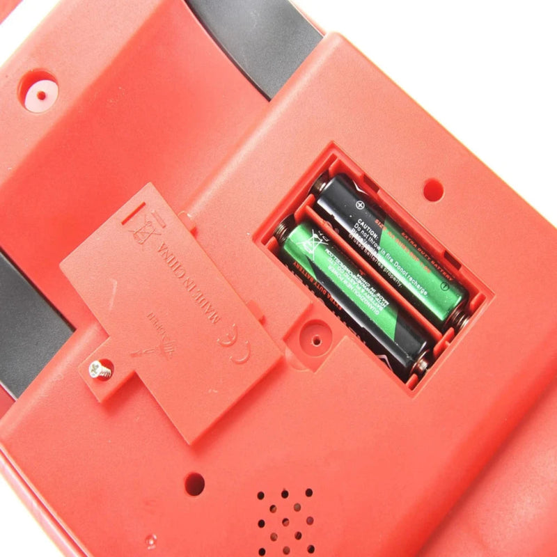 Battery compartment of the toy breakfast stove playset, showcasing safe and secure design