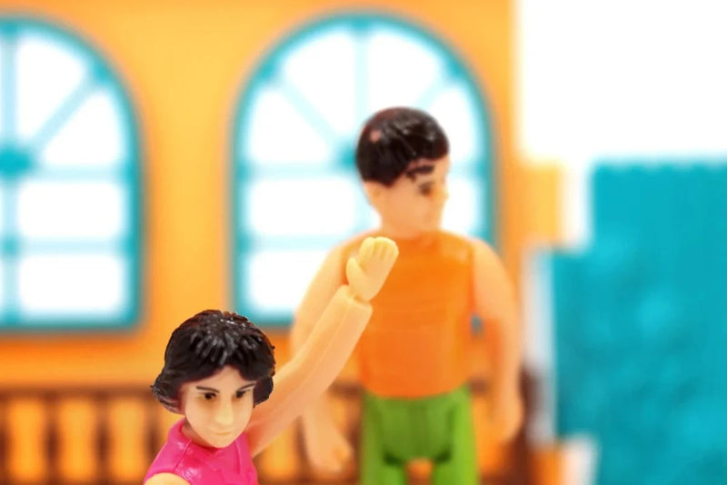 Miniature doll figures and furniture accessories for doll house toys