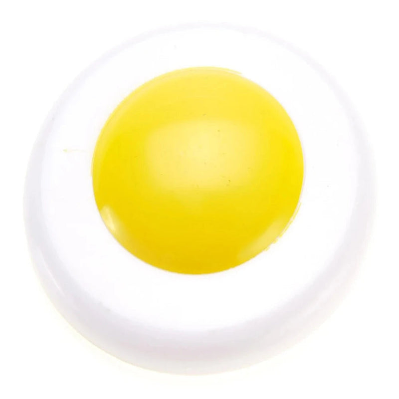 Toy fried egg with bright yellow yolk for kids' pretend play breakfast stove set