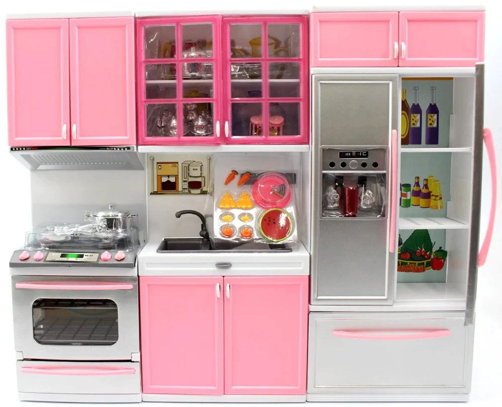 Battery Operated Modern Kitchen Playset – Interactive Lights & Sounds for Pretend Cooking Fun